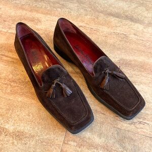 Salvatore Ferragamo Sport brown suede loafers size 8 AA